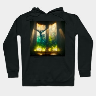 Green Stained Glass Tree Hoodie